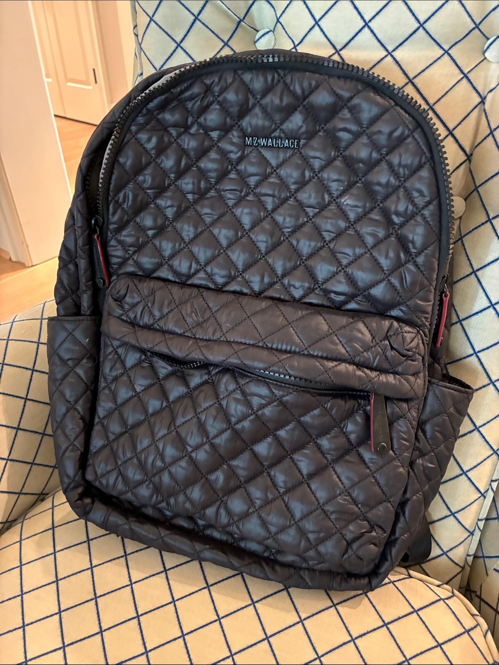 MZ Wallace Quilted Black Nylon Backpack
